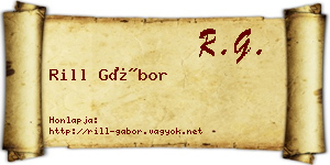 Rill Gábor névjegykártya